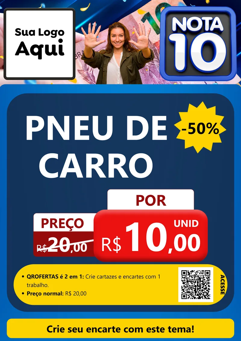 Modelo de Cartaz para Cartaz A4 Vertical com o tema Nota 10 para Auto peças