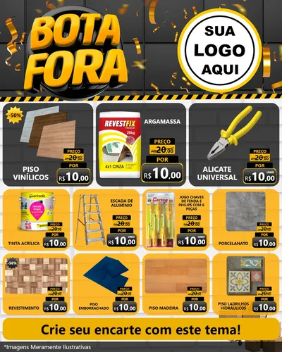 Modelo de Rede Social para Feed Instagram com o tema Bota Fora para Material para Construção