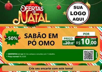 Modelo de Cartaz para Cartaz A4 Horizontal com o tema Ofertas de Natal para Produtos de Limpeza