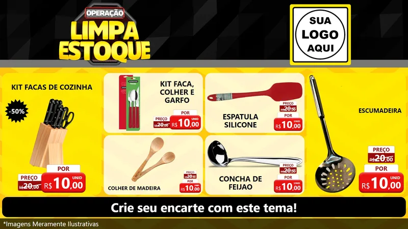 Modelo de TV para TV Horizontal com o tema Operação Limpa Estoque para Utilidades Domésticas