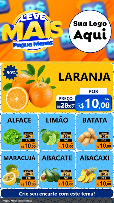 Modelo de Rede Social para Stories com o tema Leve Mais, Pague Menos para Hortifrúti
