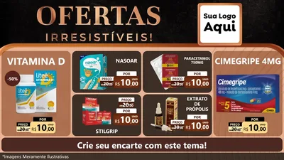 Modelo de TV para TV Horizontal com o tema Ofertas Irresistíveis! para Farmácia