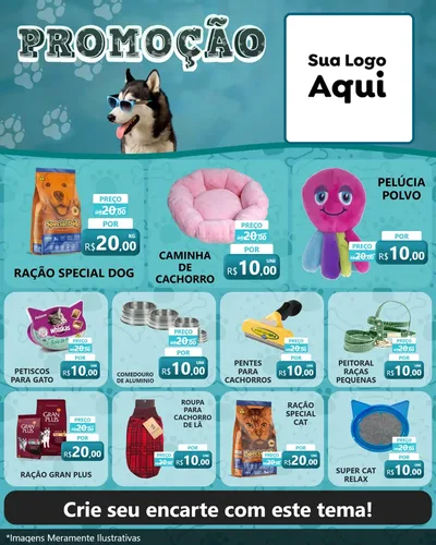 Modelo de Rede Social para Feed Instagram com o tema Promoção - Pet Shop para Pet Shop