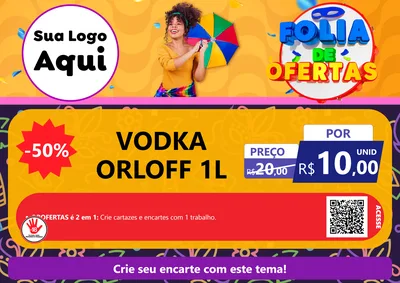 Modelo de Cartaz para Cartaz A4 Horizontal com o tema Folia de Ofertas para Distribuidora de bebidas