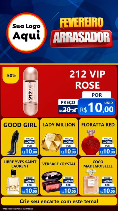 Modelo de Rede Social para Stories com o tema Fevereiro Arrasador para Perfumes
