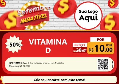 Modelo de Cartaz para Cartaz A4 Horizontal com o tema Setembro Imbatível para Farmácia