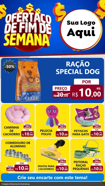 Modelo de Rede Social para Stories com o tema Ofertaço de Fim de Semana para Pet Shop