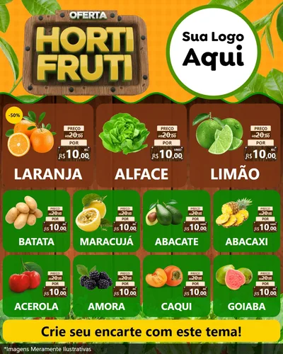 Modelo de Rede Social para Feed Instagram com o tema Oferta Hortifrúti para Hortifrúti