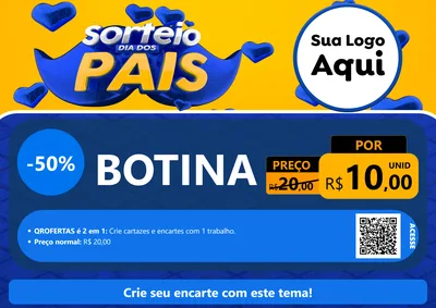 Modelo de Cartaz para Cartaz A4 Horizontal com o tema Sorteio Dia dos Pais para Agropecuária