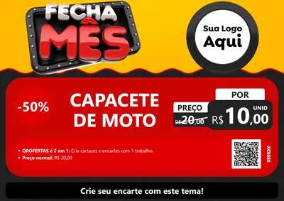 Modelo de Cartaz para Cartaz A4 Horizontal com o tema Fecha Mês para Moto peças
