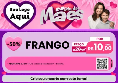 Modelo de Cartaz para Cartaz A4 Horizontal com o tema Dia das Mães para Assados