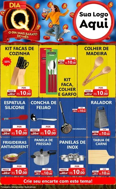 Modelo de Encarte para Encarte Grande com o tema Dia Q - O Dia Mais Barato Do Mês para Utilidades Domésticas