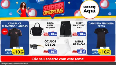 Modelo de TV para TV Horizontal com o tema Super Ofertas para Roupas e acessórios
