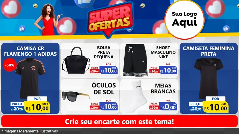Modelo de TV para TV Horizontal com o tema Super Ofertas para Roupas e acessórios