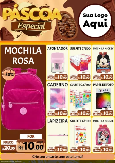 Modelo de Encarte para Encarte A4 Vertical com o tema Páscoa Especial para Papelaria