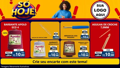Modelo de TV para TV Horizontal com o tema Só Hoje! para Armarinho e Aviamentos