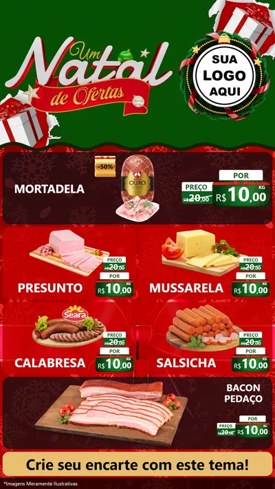 Modelo de TV para TV Vertical com o tema Um Natal de Ofertas para Frios e Laticínios