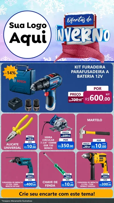 Modelo de Rede Social para Stories com o tema Ofertas de Inverno para Maquinas e Ferramentas