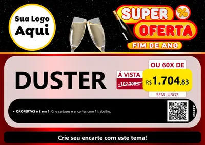 Modelo de Cartaz para Cartaz A4 Horizontal com o tema Super Oferta Fim de Ano para Concessionaria de Carros