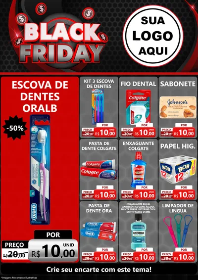 Modelo de Encarte para Encarte A4 Vertical com o tema Black Friday para Higiene Pessoal