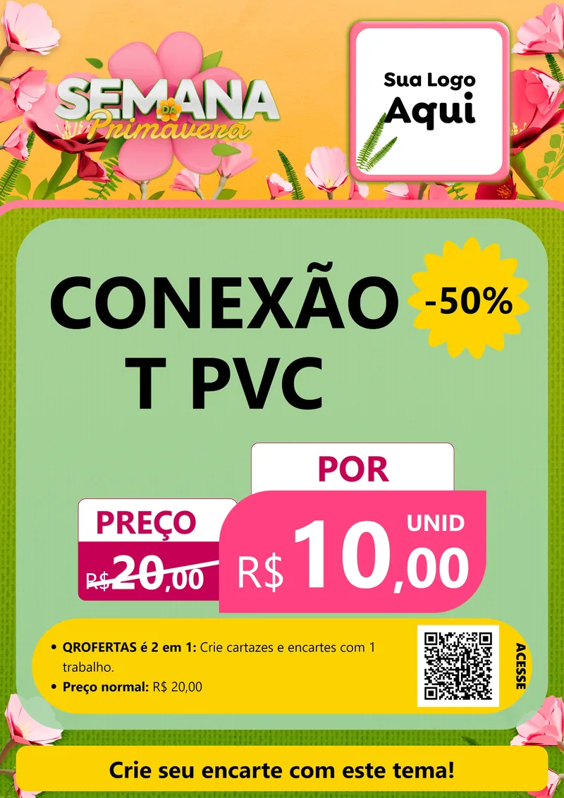 Modelo de Cartaz para Cartaz A4 Vertical com o tema Semana da Primavera para Tubos e conexões