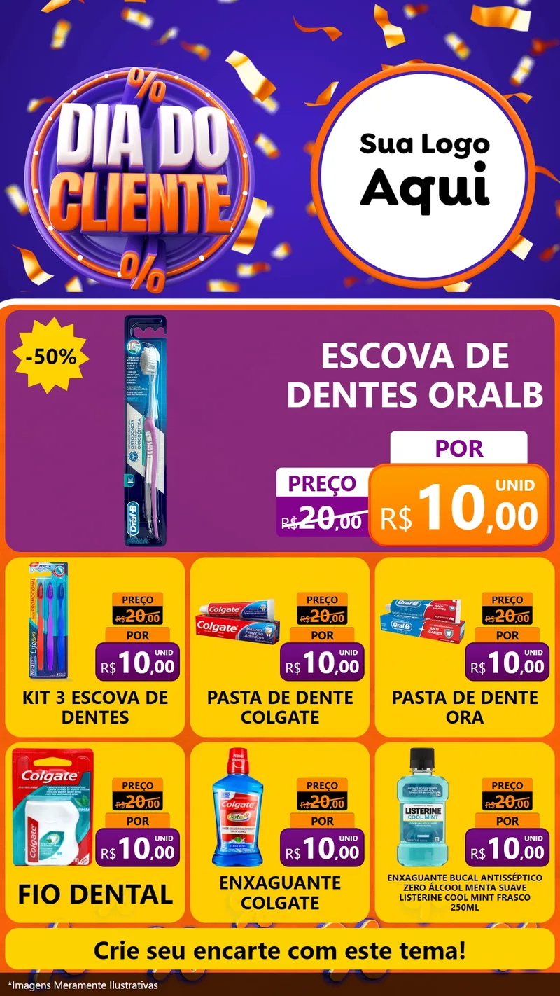Modelo de Rede Social para Stories com o tema Dia do Cliente para Higiene Pessoal
