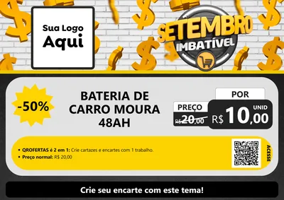 Modelo de Cartaz para Cartaz A4 Horizontal com o tema Setembro Imbatível para Baterias Elétricas