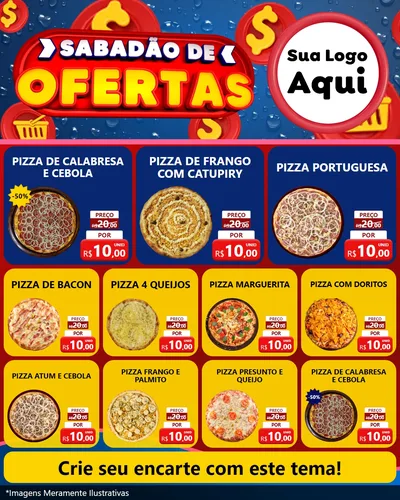 Modelo de Rede Social para Feed Instagram com o tema Sabadão de Ofertas para Pizzaria