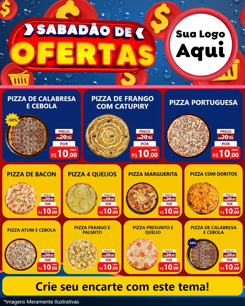 Modelo de Rede Social para Feed Instagram com o tema Sabadão de Ofertas para Pizzaria