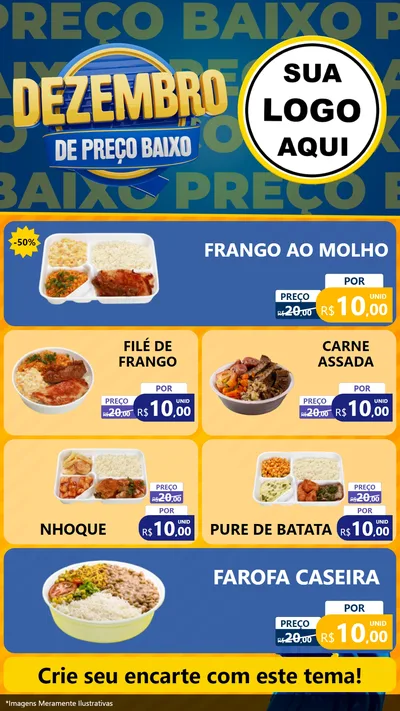 Modelo de TV para TV Vertical com o tema Dezembro de Preço Baixo para Restaurante