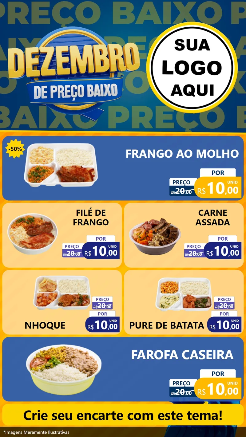 Modelo de TV para TV Vertical com o tema Dezembro de Preço Baixo para Restaurante