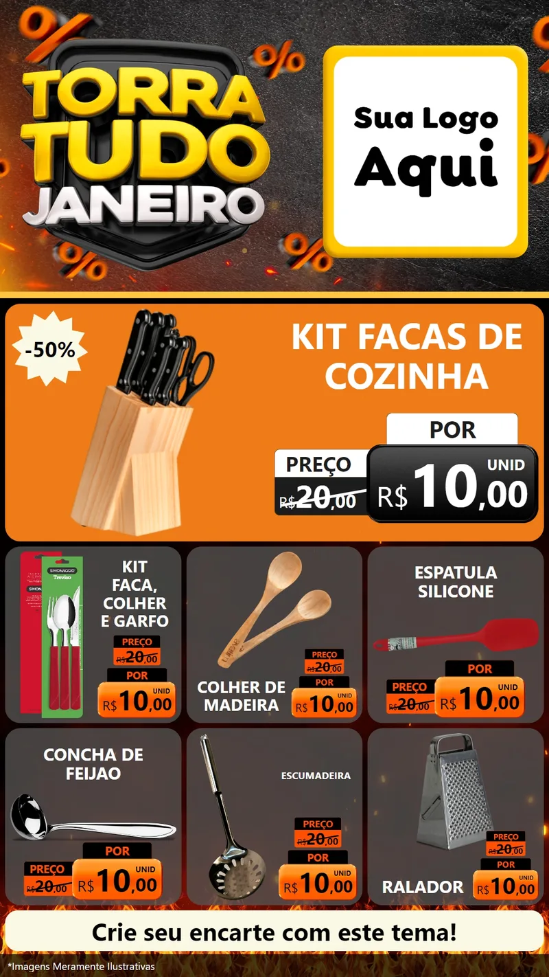 Modelo de Rede Social para Stories com o tema Torra Tudo Janeiro para Utilidades Domésticas