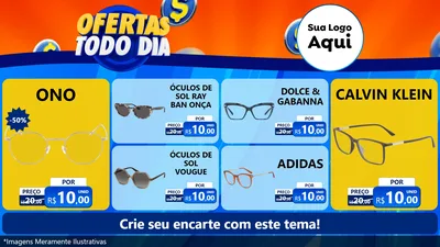 Modelo de TV para TV Horizontal com o tema Ofertas Todo Dia para Óticas