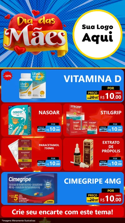 Modelo de TV para TV Vertical com o tema Dia das Mães para Farmácia