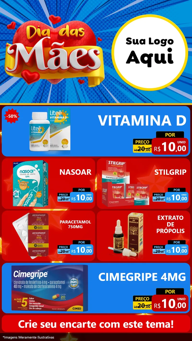 Modelo de TV para TV Vertical com o tema Dia das Mães para Farmácia