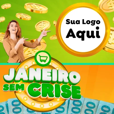 Modelo de Rede Social para Feed Facebook com o tema Janeiro Sem Crise para Supermercado