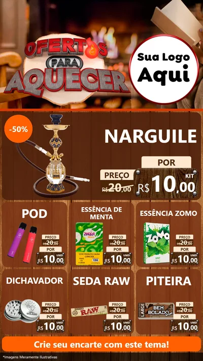 Modelo de Rede Social para Stories com o tema Ofertas Para Aquecer para Tabacaria