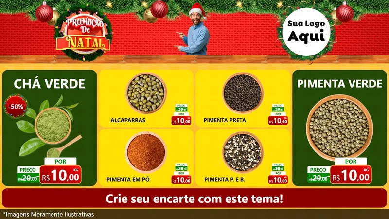 Modelo de TV para TV Horizontal com o tema Promoção de Natal para Produtos Naturais