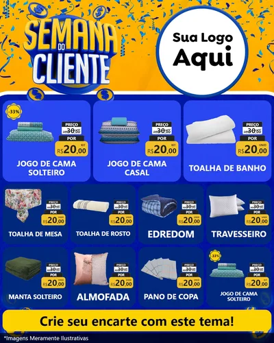 Modelo de Rede Social para Feed Instagram com o tema Semana do Cliente para Cama, Mesa e Banho