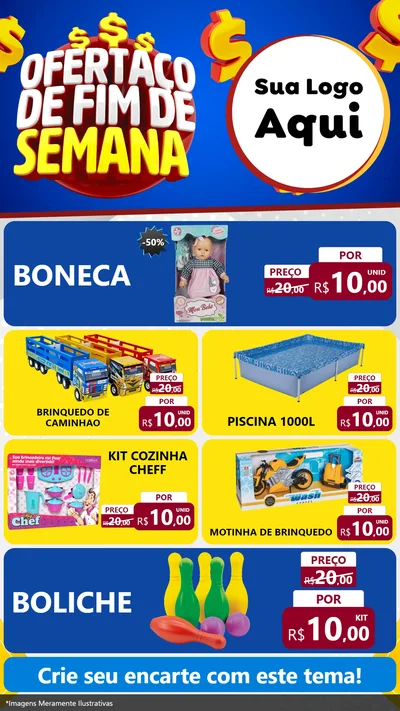 Modelo de TV para TV Vertical com o tema Ofertaço de Fim de Semana para Brinquedos