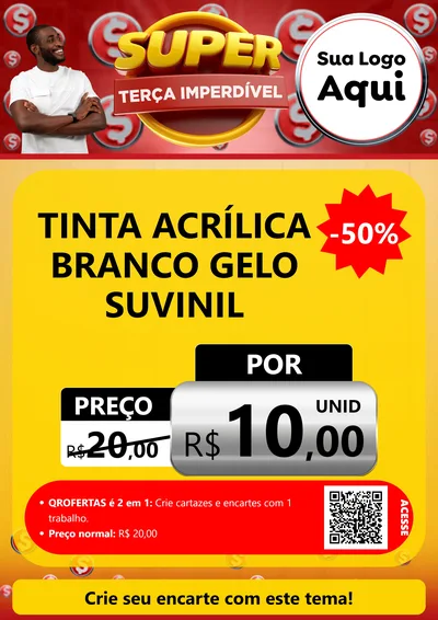Modelo de Cartaz para Cartaz A4 Vertical com o tema Super Terça Imperdível para Tintas e Ferramentas