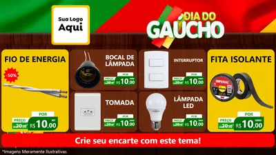 Modelo de TV para TV Horizontal com o tema Dia do Gaúcho para Materiais Elétricos