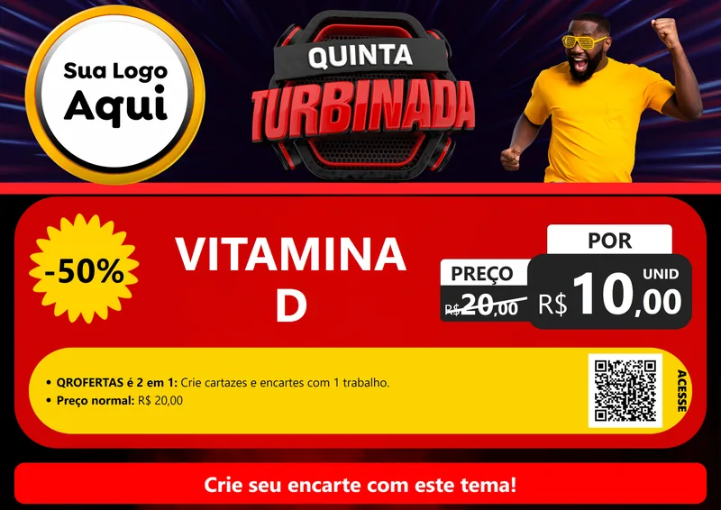 Modelo de Cartaz para Cartaz A4 Horizontal com o tema Quinta Turbinada para Farmácia