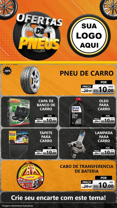 Modelo de TV para TV Vertical com o tema Ofertas de Pneus para Auto peças
