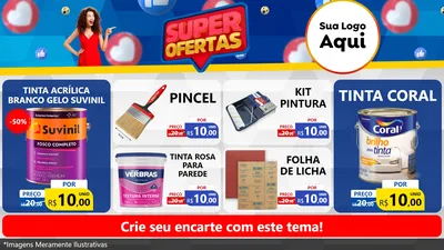 Modelo de TV para TV Horizontal com o tema Super Ofertas para Tintas e Ferramentas