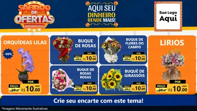 Modelo de TV para TV Horizontal com o tema Sábado de Ofertas Imperdíveis para Floricultura e jardim