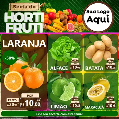 Modelo de Rede Social para Feed Facebook com o tema Sexta do Hortifrúti para Hortifrúti