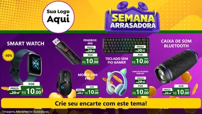 Modelo de TV para TV Horizontal com o tema Semana Arrasadora para Informática