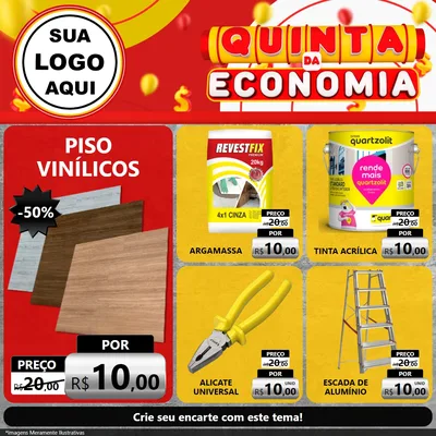 Modelo de Rede Social para Feed Facebook com o tema Quinta da Economia para Material para Construção