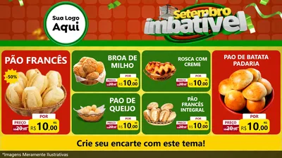 Modelo de TV para TV Horizontal com o tema Setembro Imbatível para Padaria